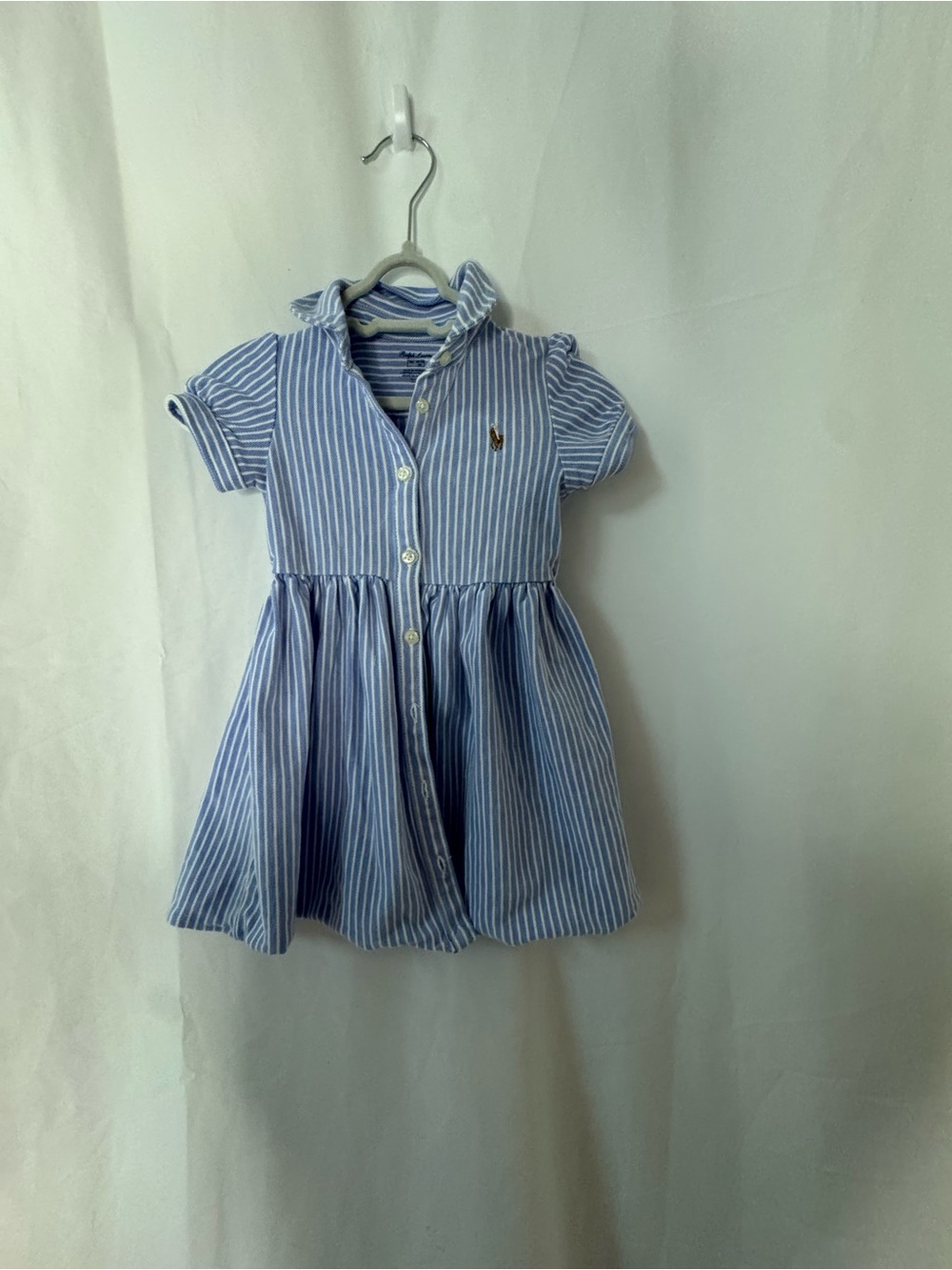 Ralph Lauren Blue Striped Cotton Polo Dress for Kids